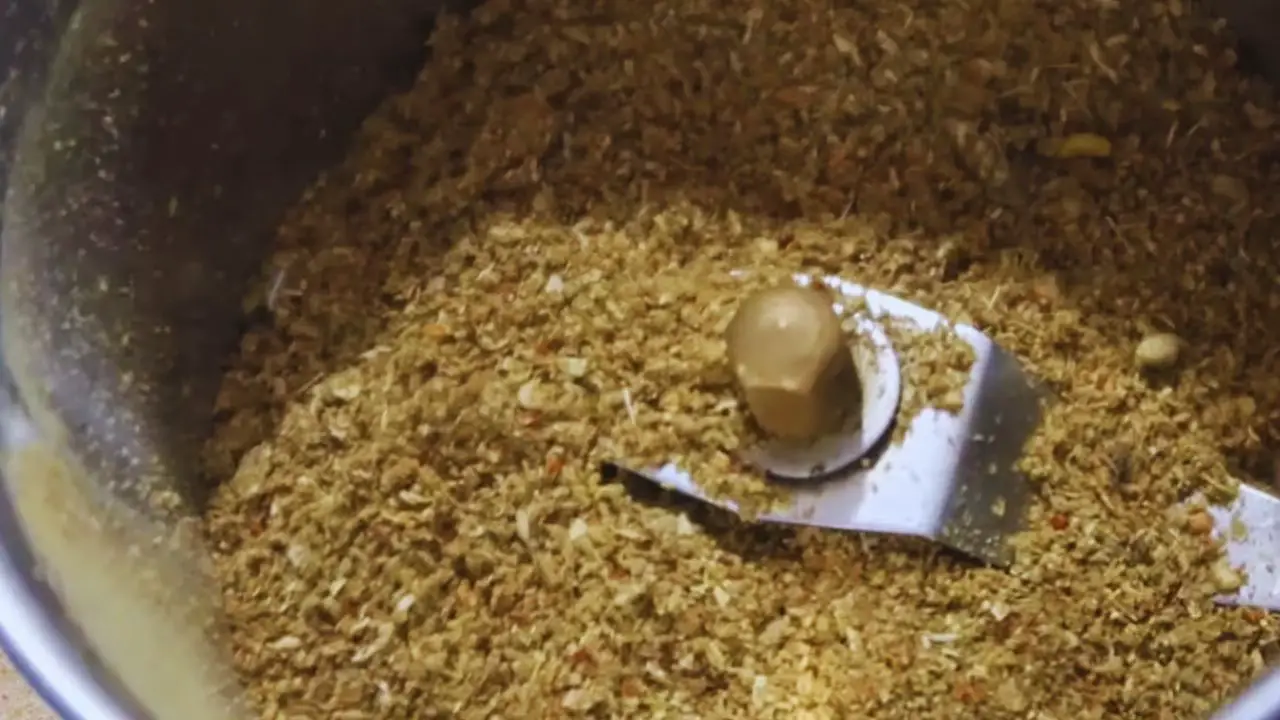 Grinding the spices into a powder
