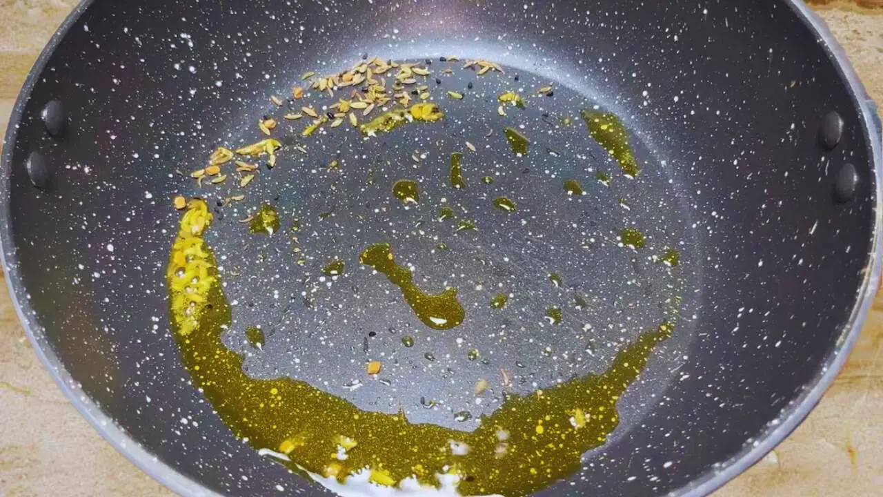 Added ½ tsp of Indian five-spice blend (panch phoron) into the pan