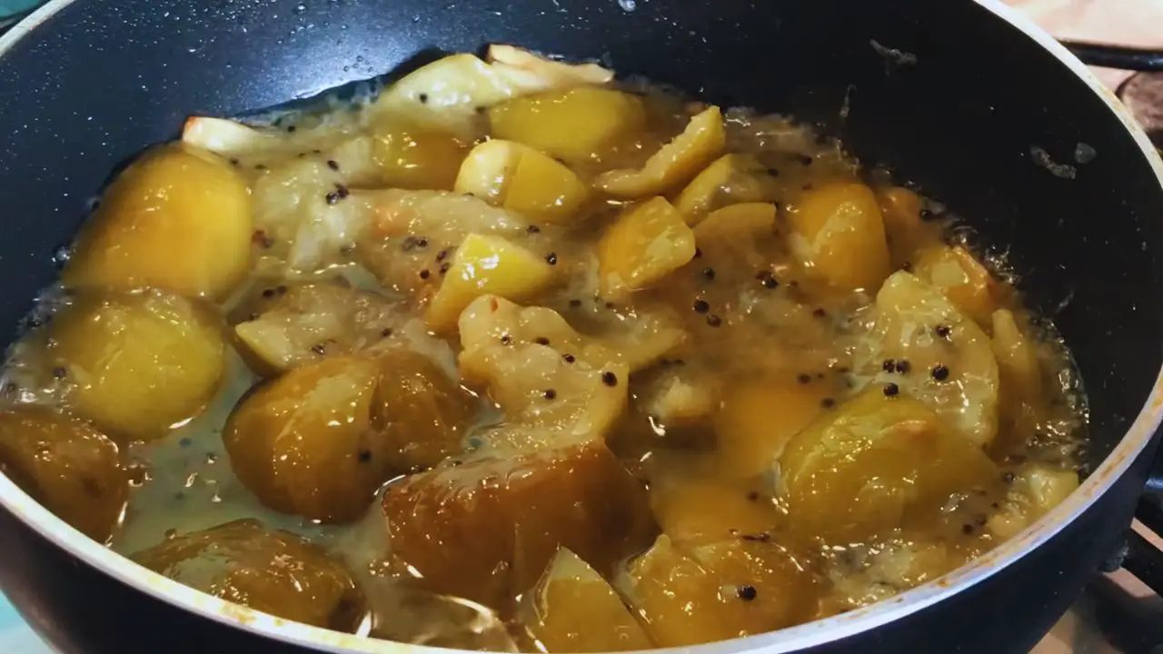 Added the cut limes and frying