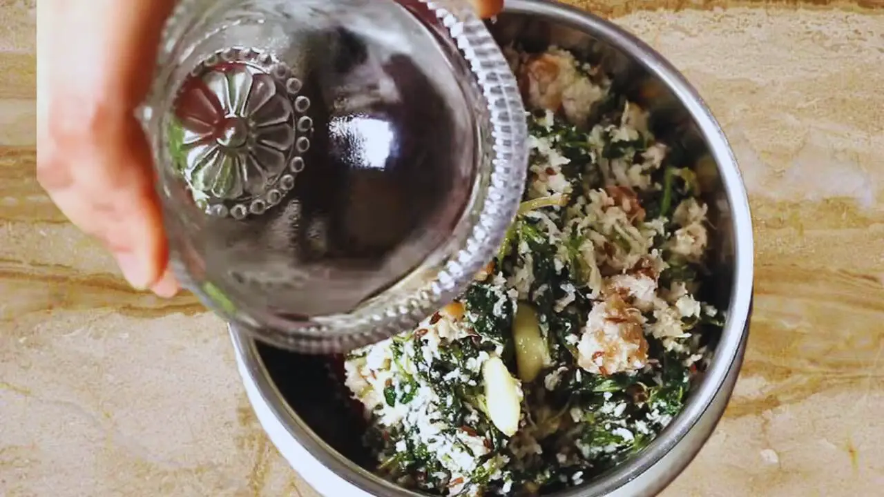 Added about 1 tbsp of water to the ingredients in the grinder