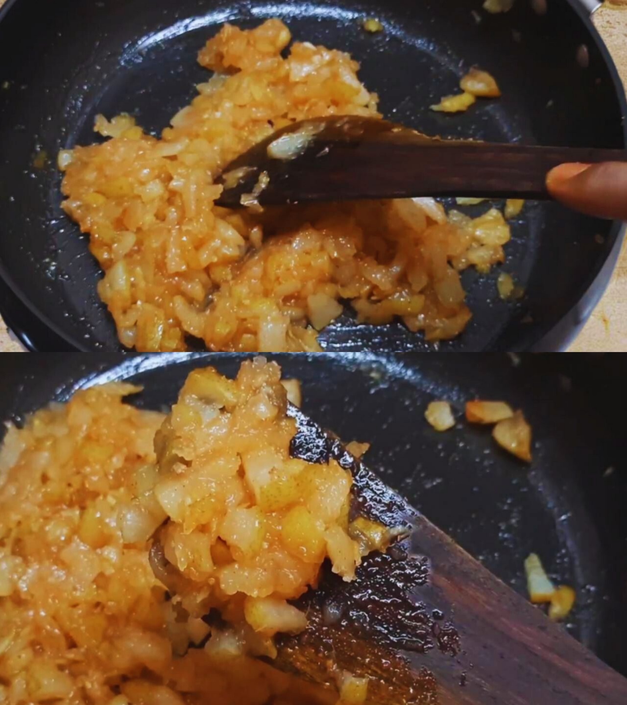 Checking the consistency and tenderness of chutney