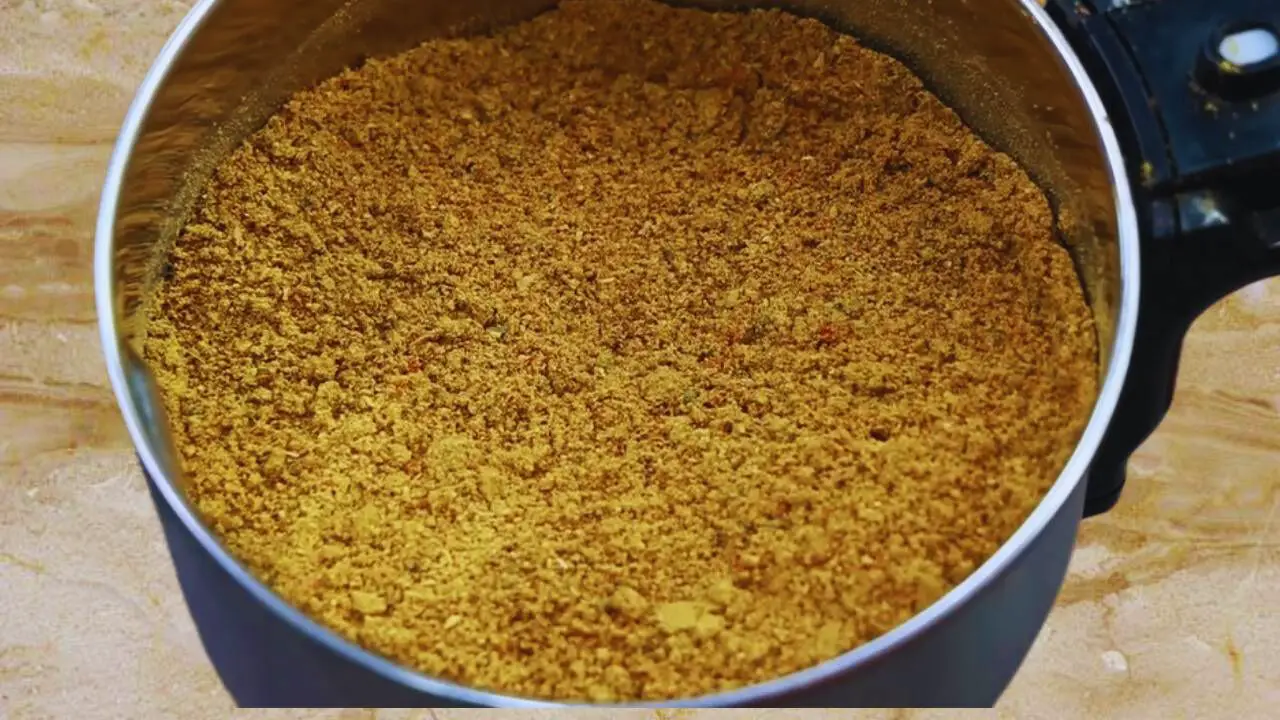 Grinding the spices to get a fine powder