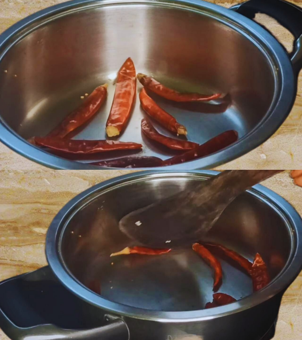 Roasted dry red chilies
