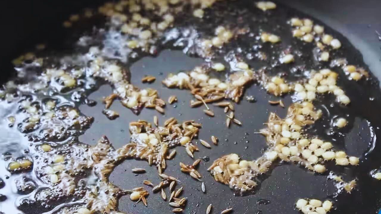 Added ½ a tsp of cumin seeds to the frying pan