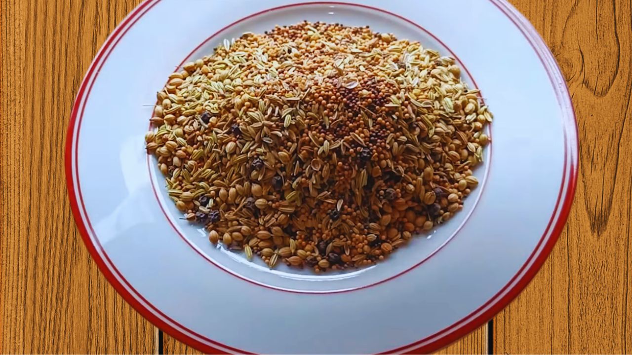 Transferred spices to a plate