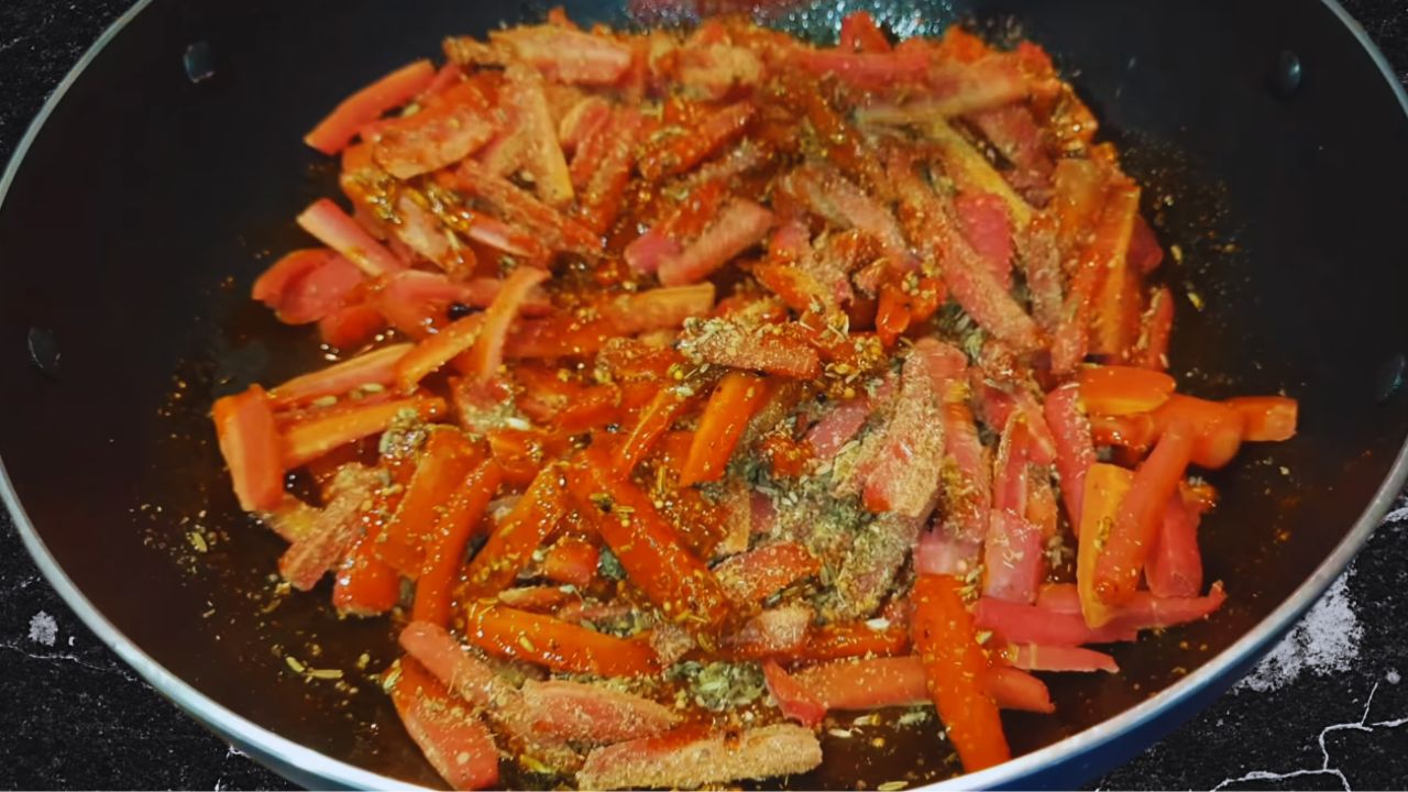 Added the sun-dried carrots and spice mix into it
