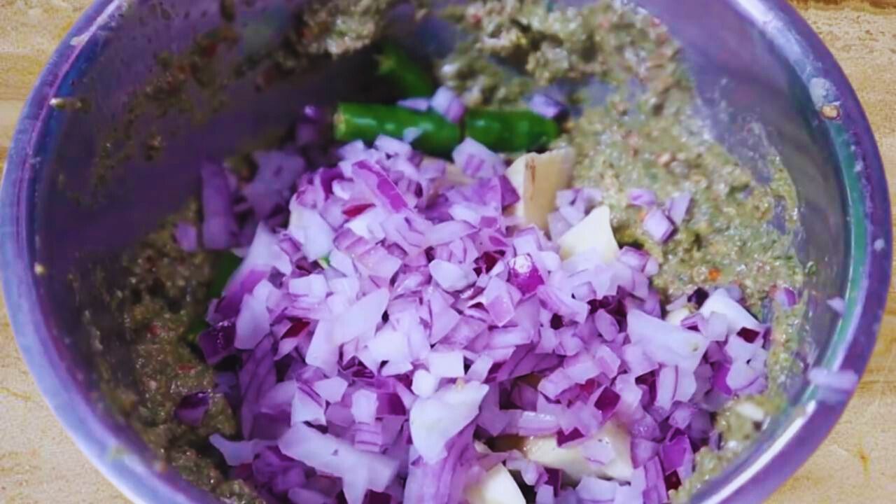 Adding ½ piece of finely chopped onion