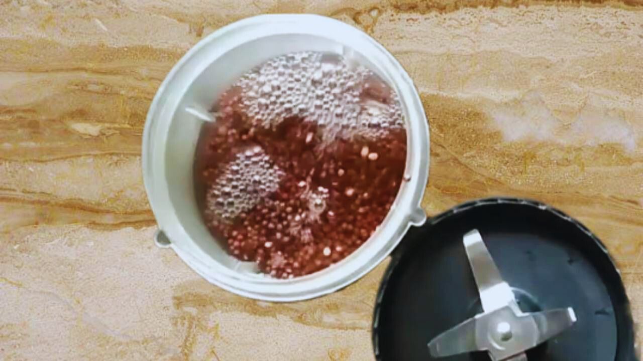 Adding water in grinder