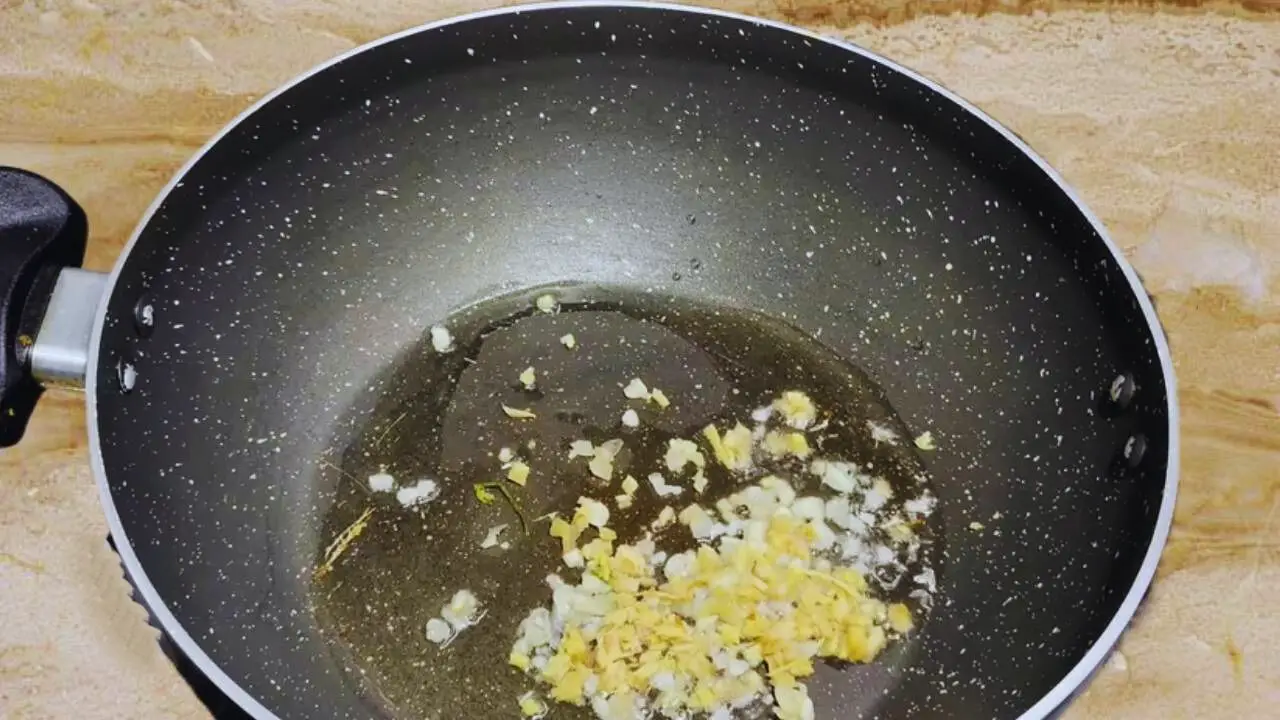 Adding ginger to make vegetable kabab