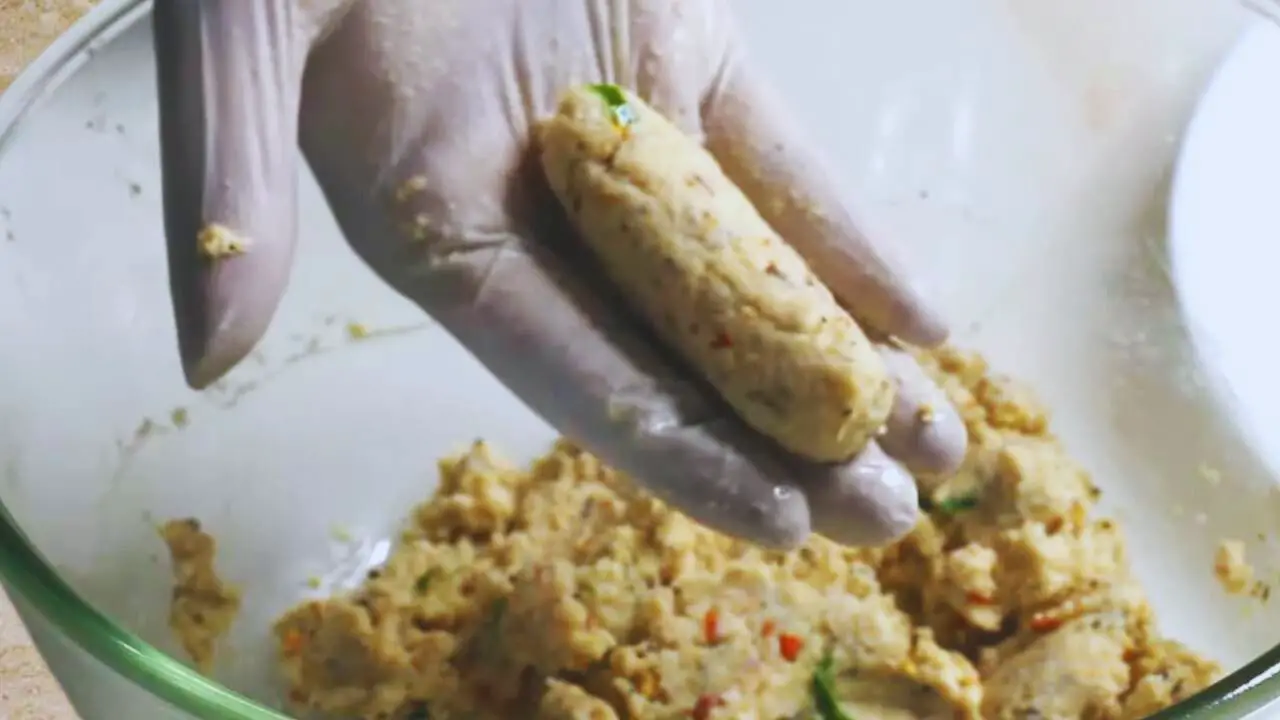 Making the chicken fingers 
