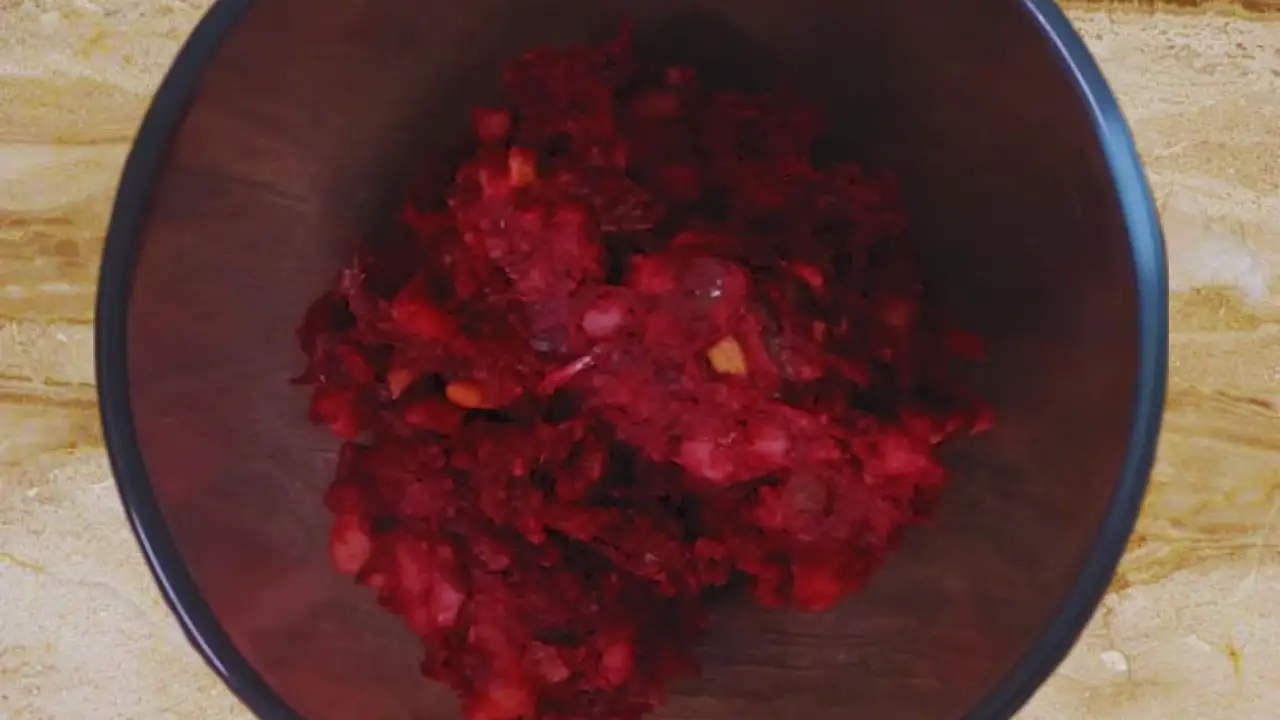 Beetroot cutlet mixture in a bowl