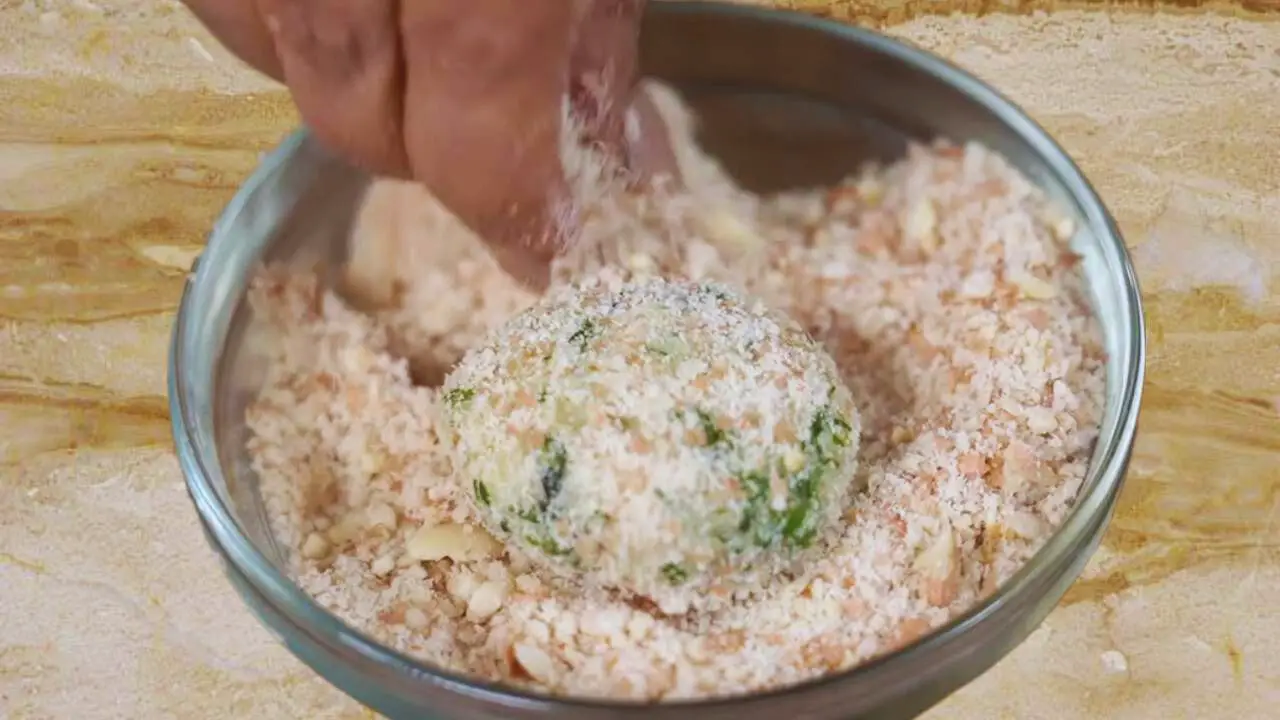 Coating sweet potato patties 