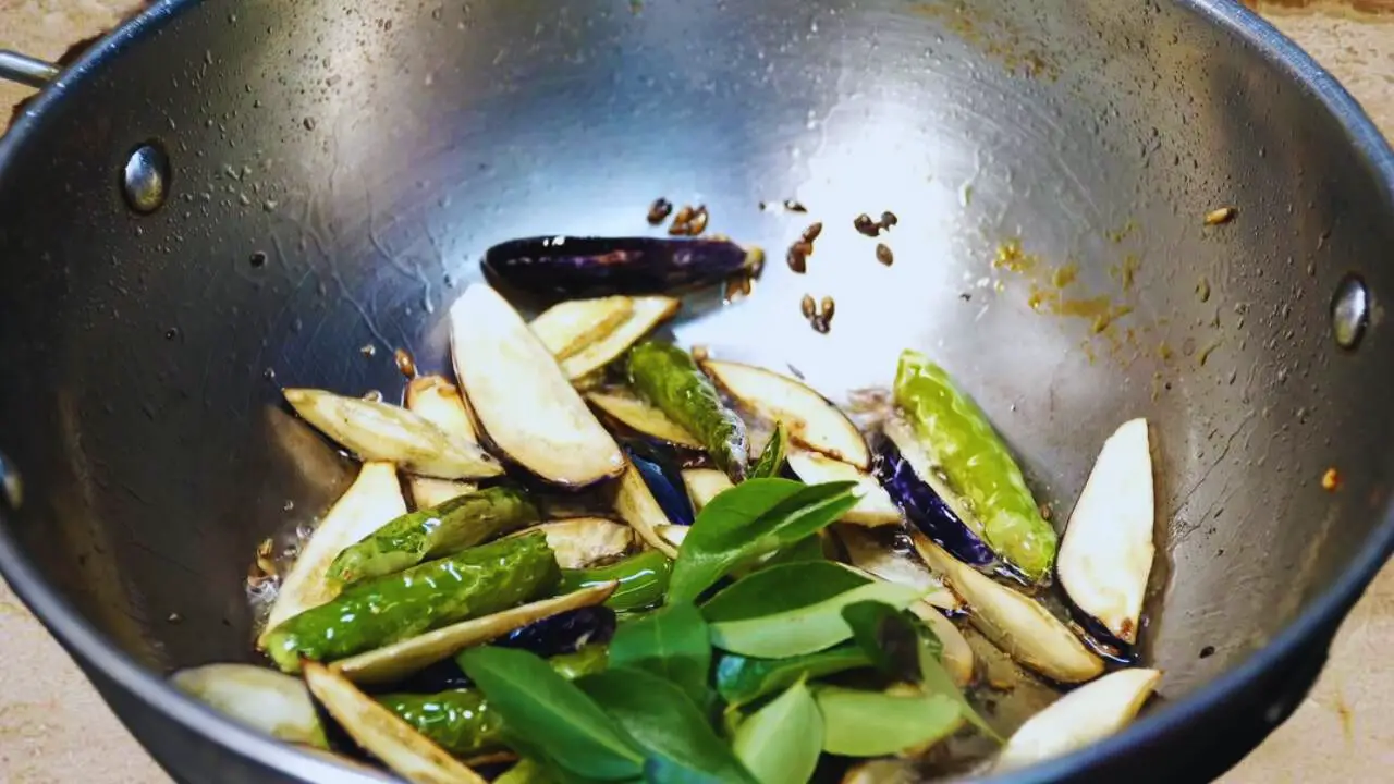Adding curry leaves 
