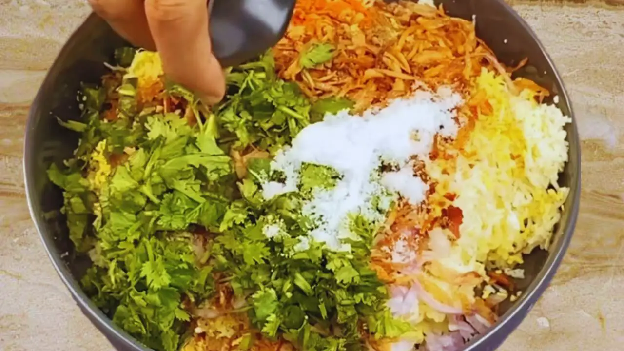 Adding other ingredients of egg kabab