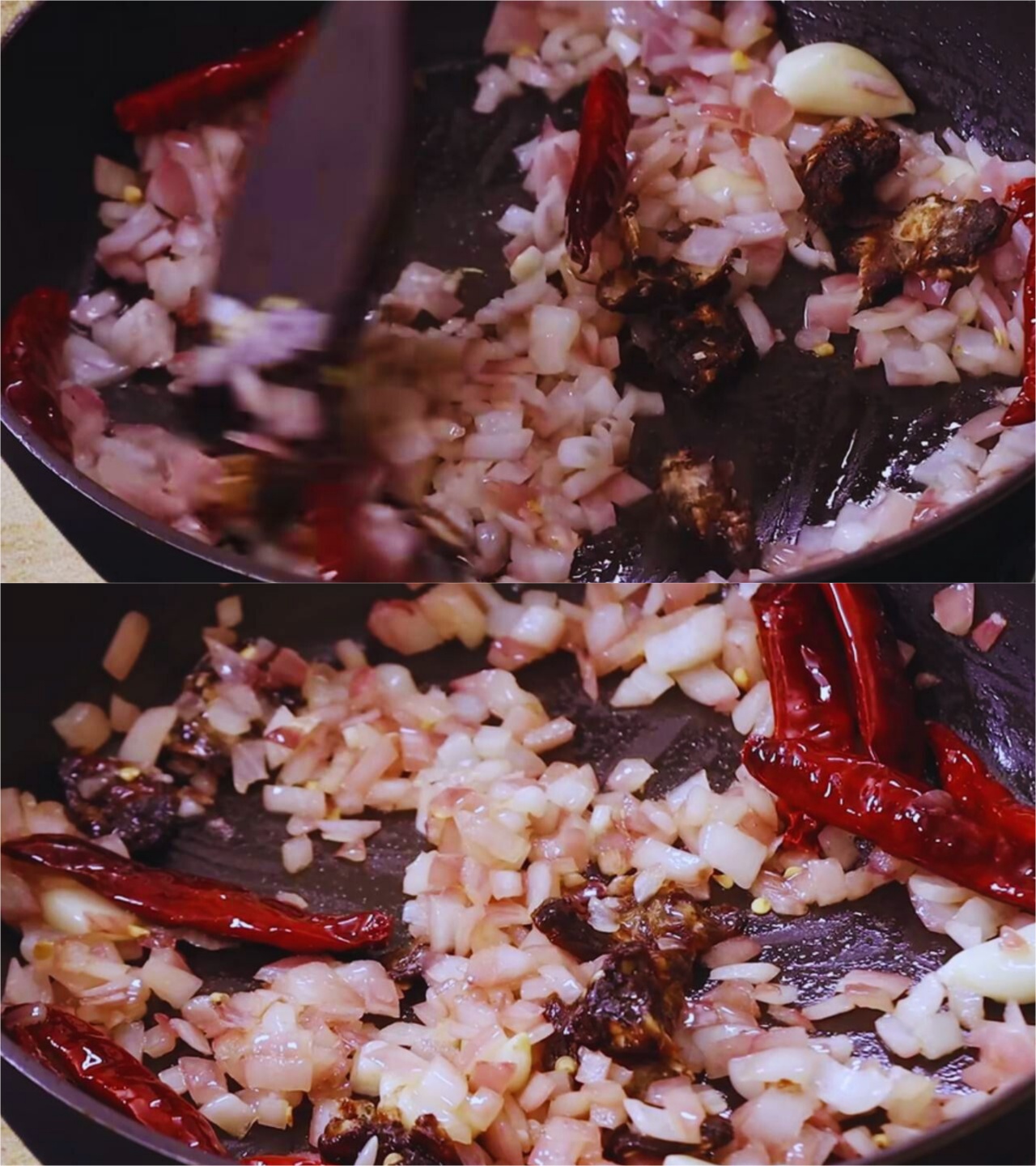 Adding tamarind to the peanut chutney ingredients 