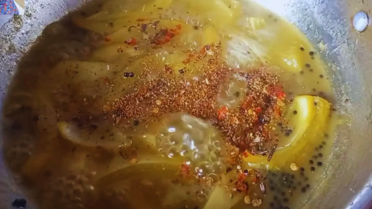 Adding the ground spices