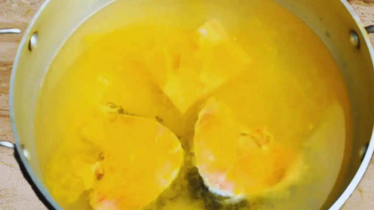 Boiling fish