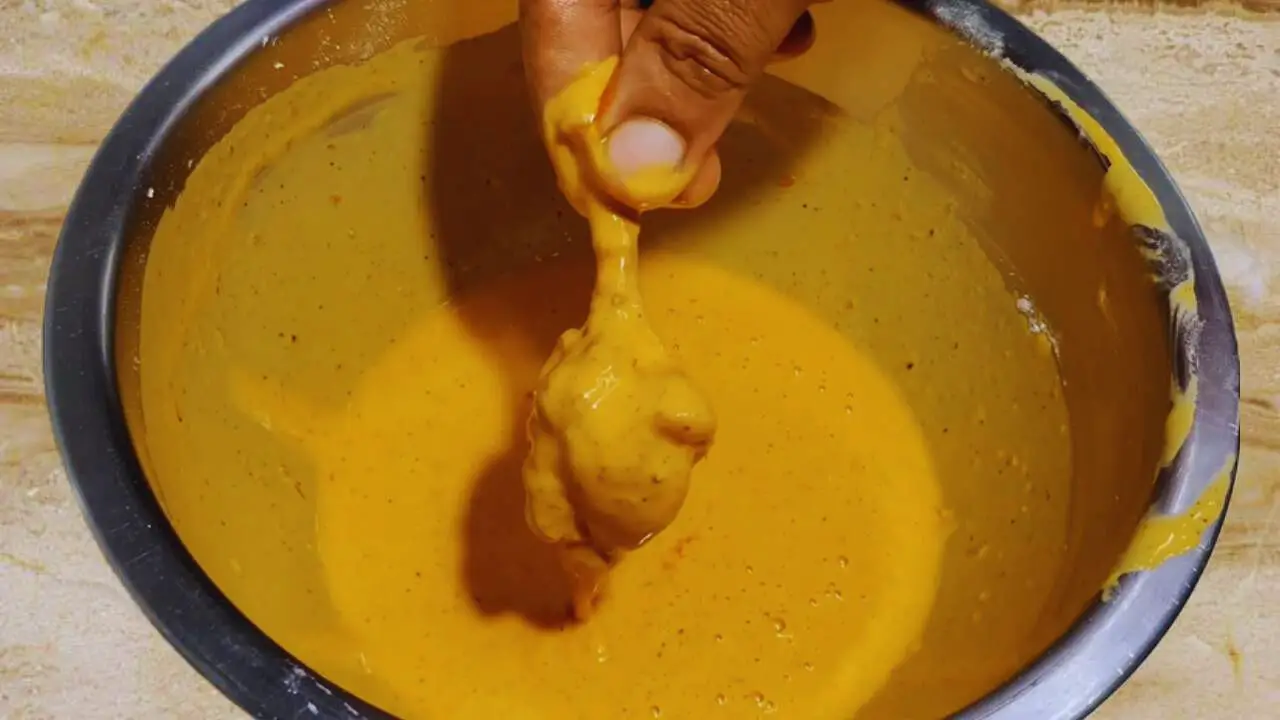 Coating chicken lollipop