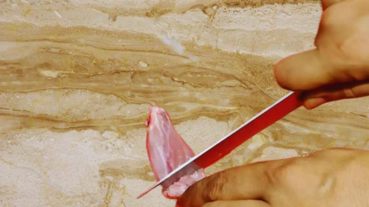 Cutting chicken wings 