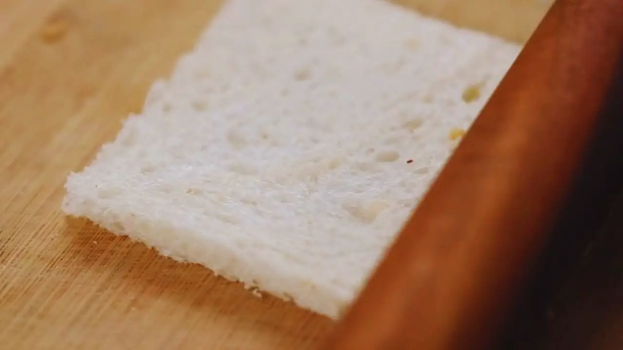 Flattening bread slices 