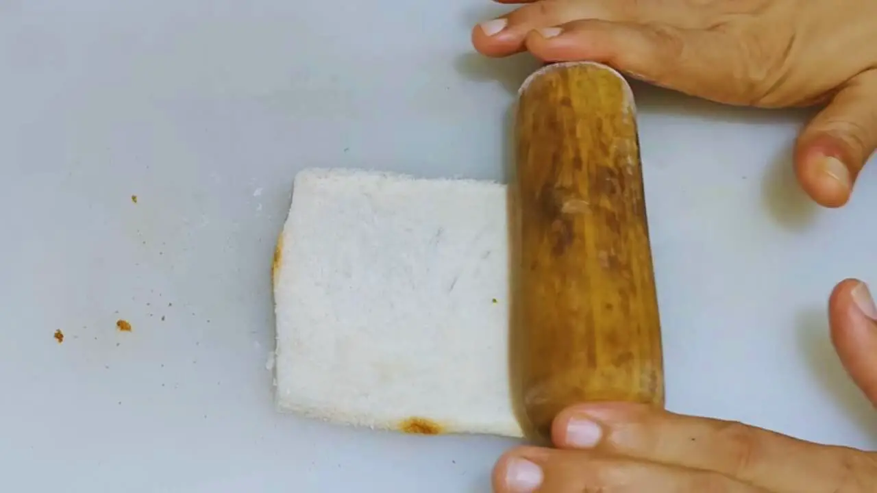 Flattening bread slices