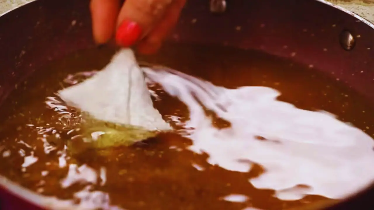 Frying Bread Samosas