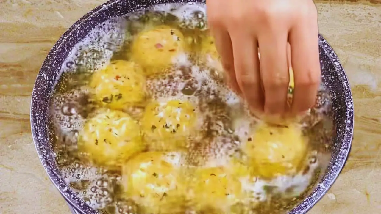 Frying egg kababs 