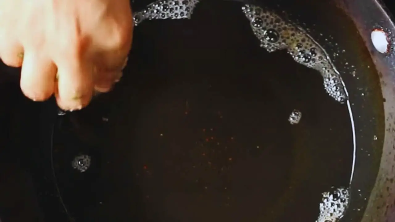 Frying Mutton Keema Balls
