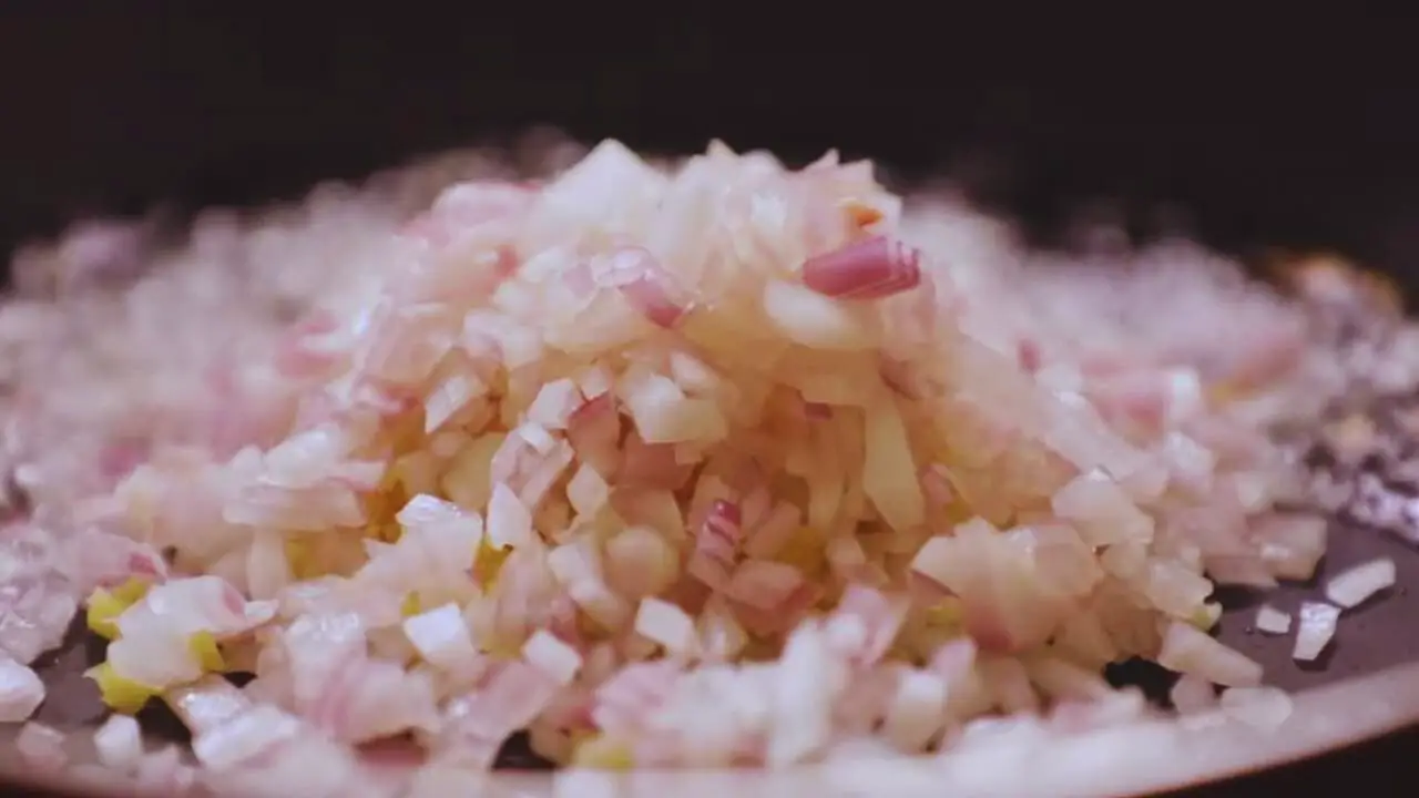 Frying onions and garlic