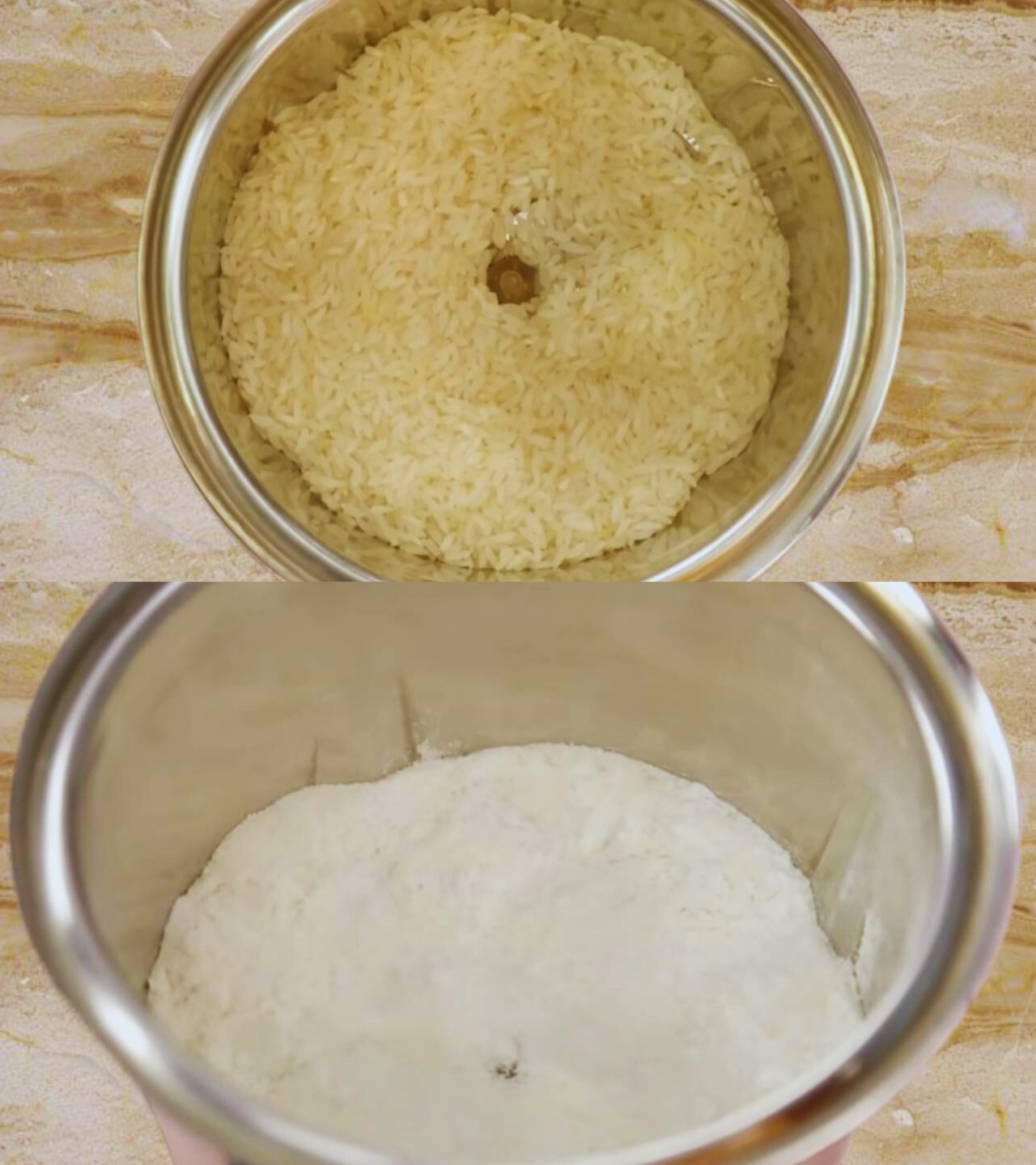 Grinding rice 