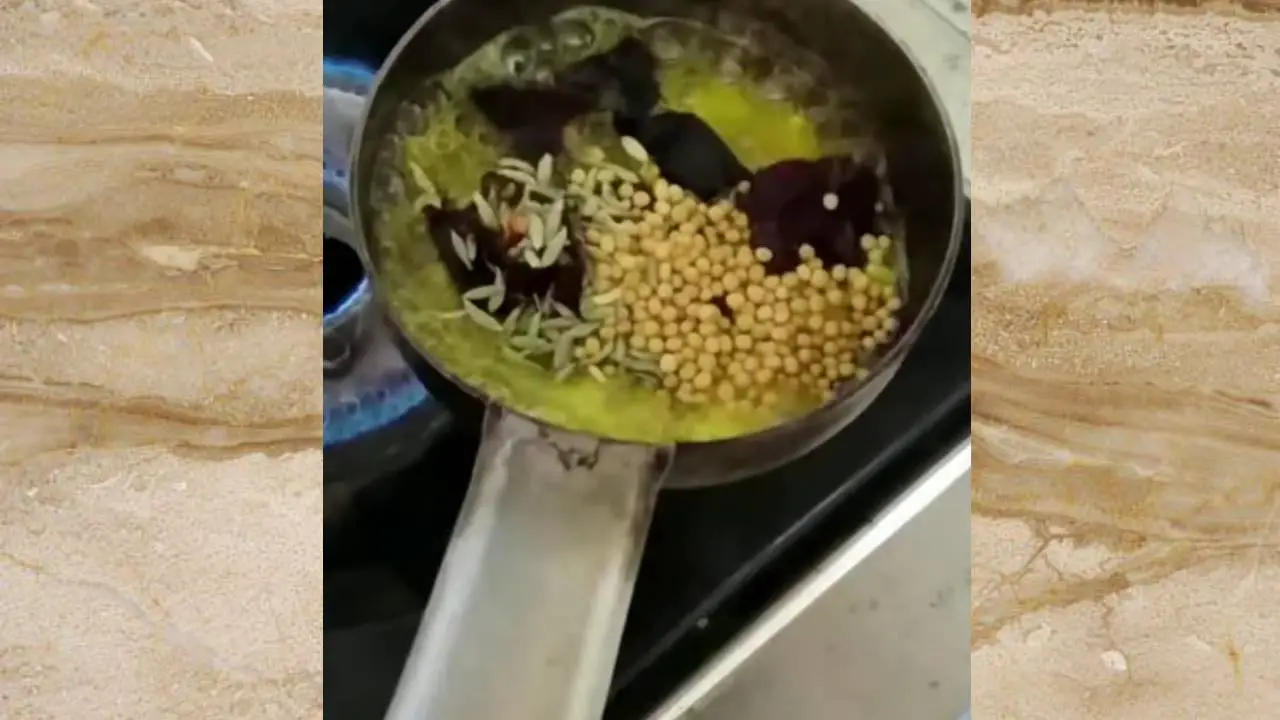 Making Pumpkin Seeds Chutney tempering