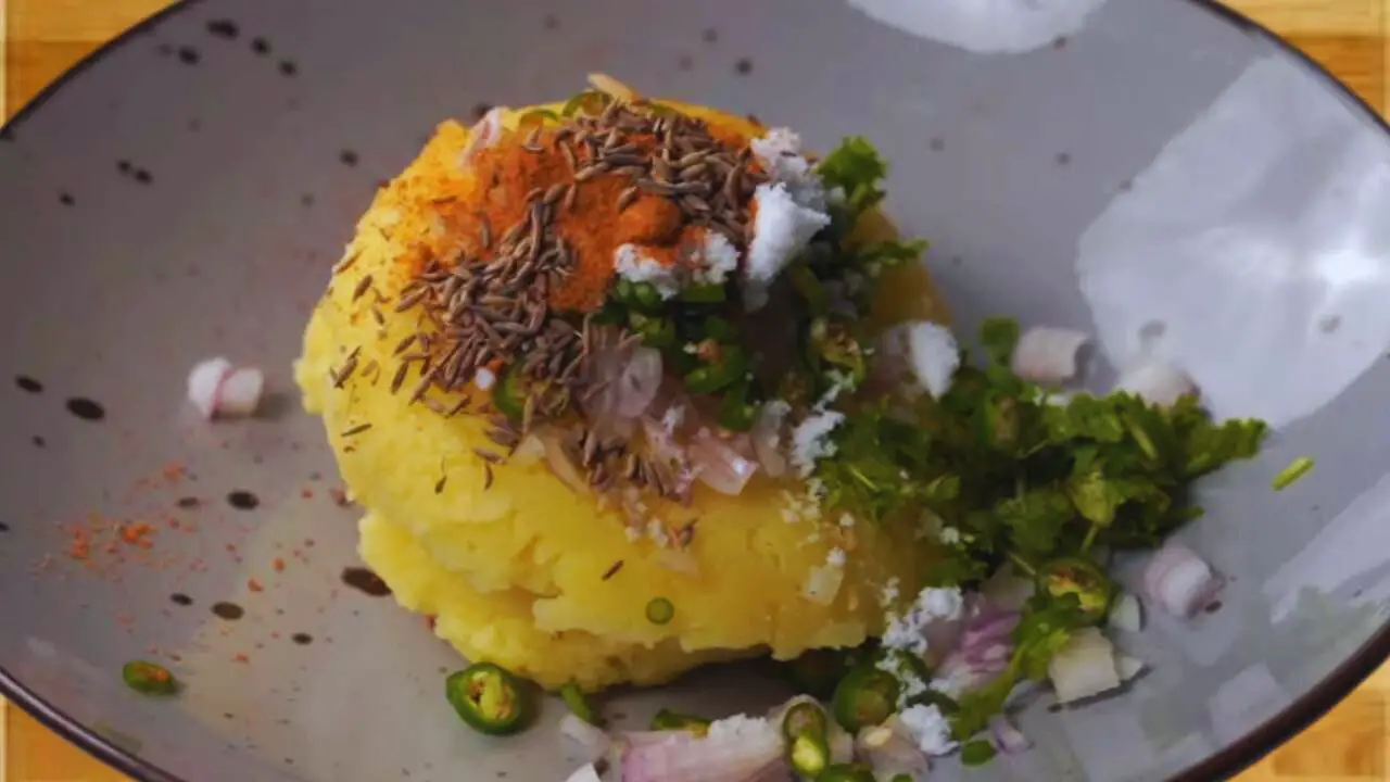 Making the Aloo Roll stuffing