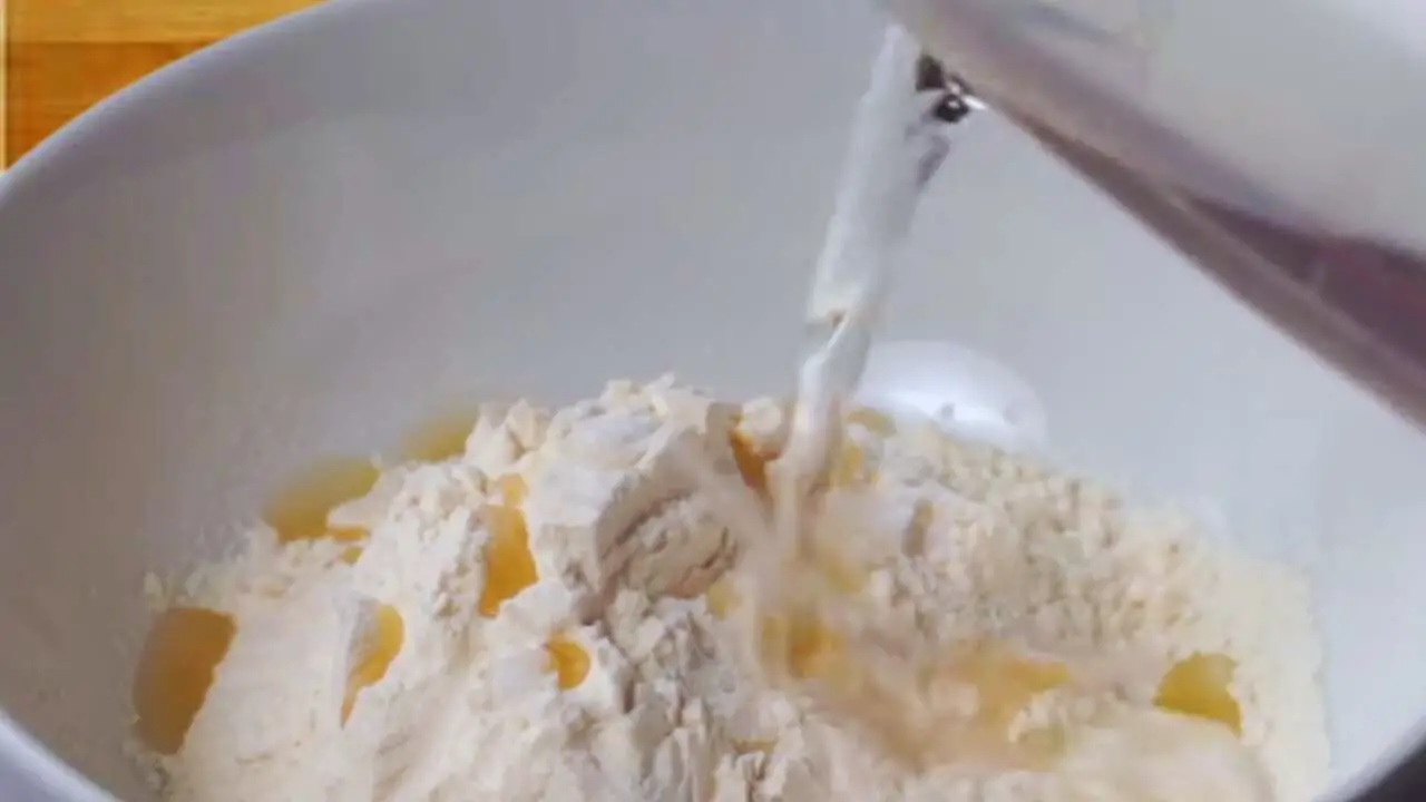Making the dough to make Aloo Roll