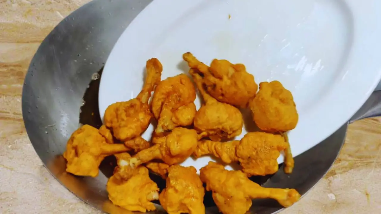 Re-frying chicken lollipops