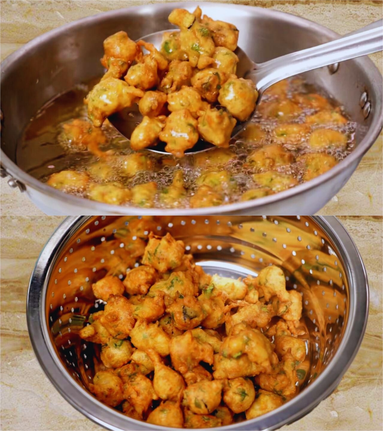 removing Vegetable Pakoras