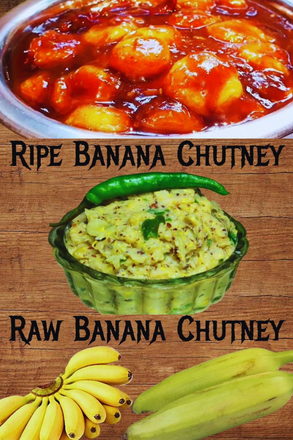 Ripe and Raw Banana Chutneys