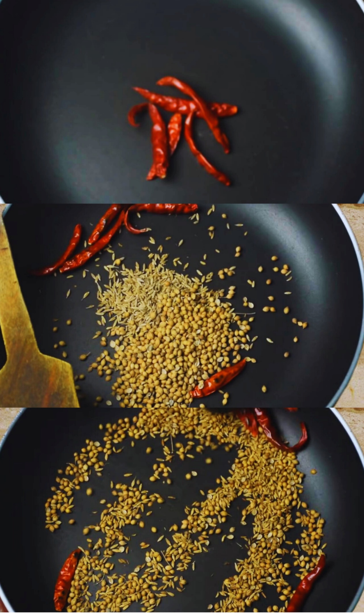 Roasting whole spices for Aloo Chop