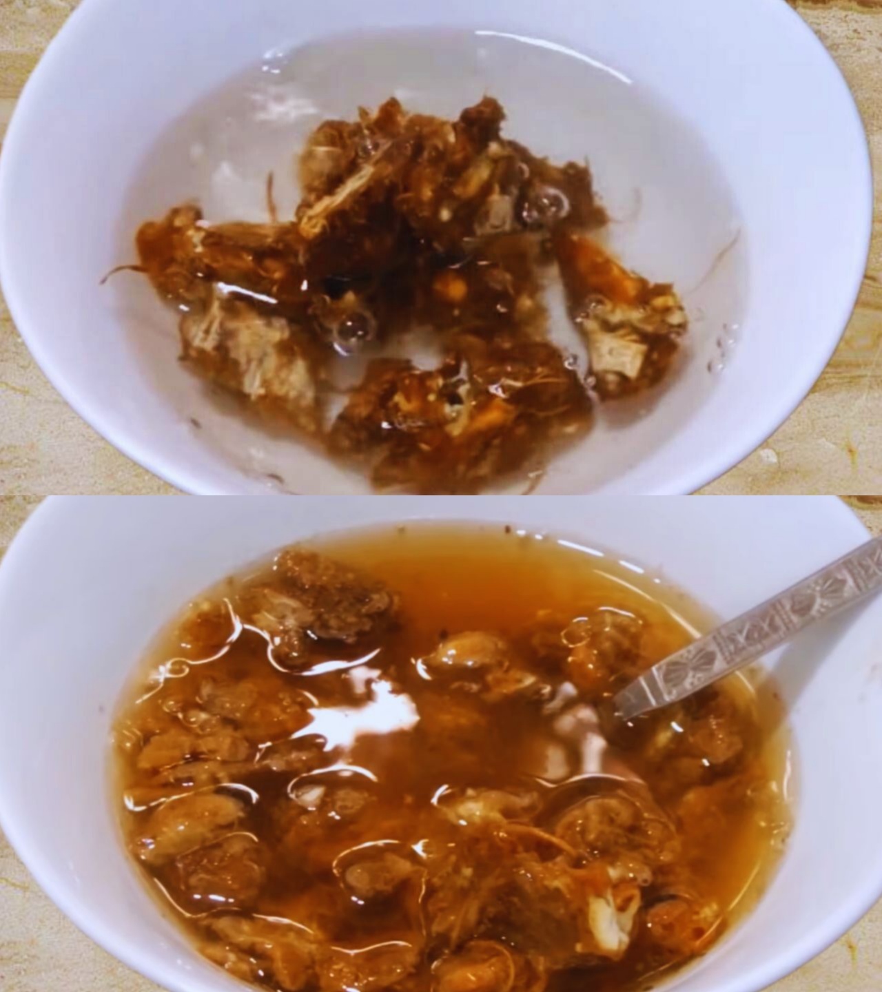 Soaking tamarind to make chutney 