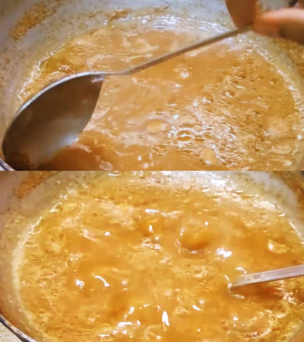 Stirring tamarind chutney paste 