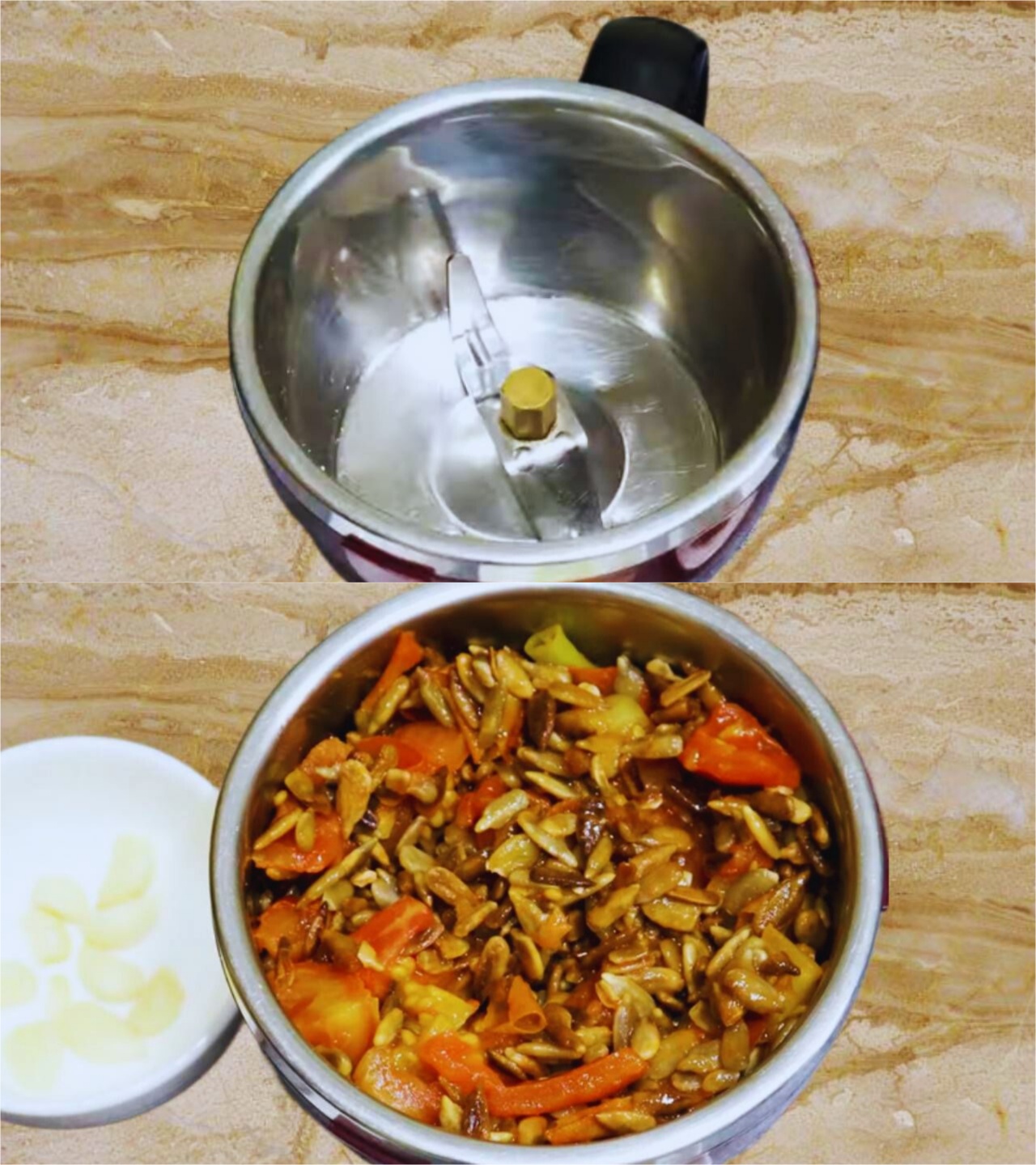 Sunflower seeds chutney recipe step 7 Sunflower seeds chutney mixture in a grinder