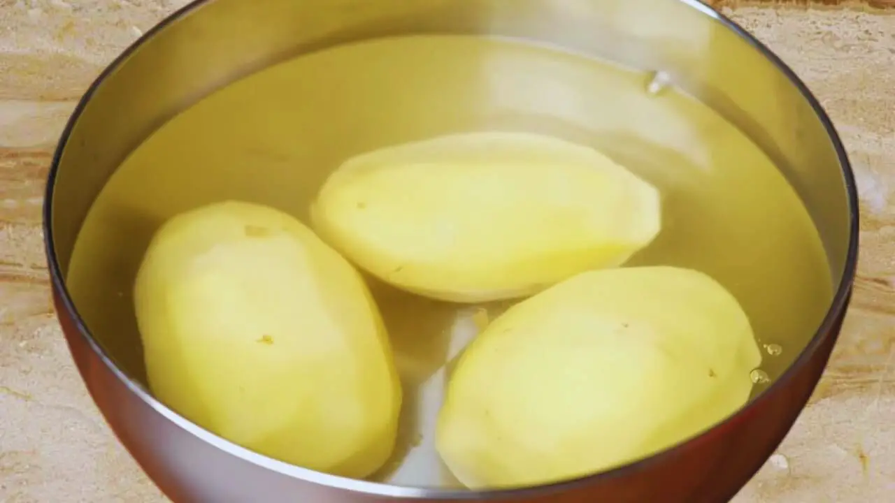 Washed potatoes to make Aloo Pakora