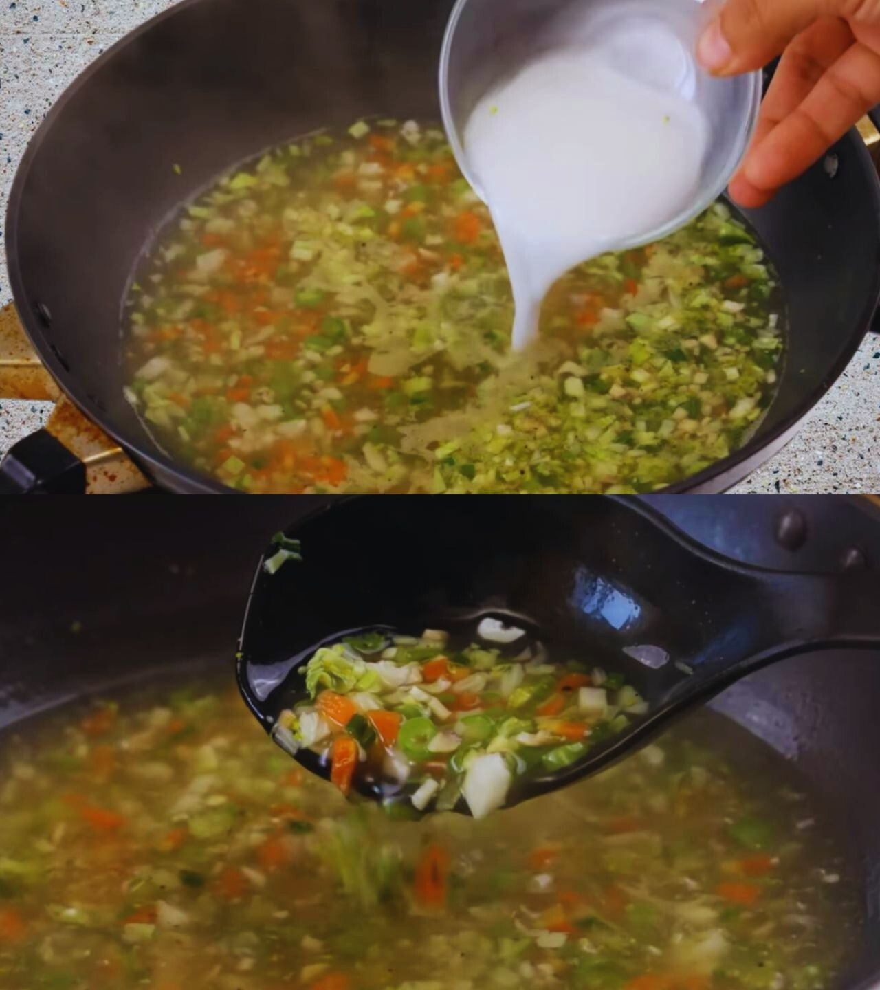 Adding corn flour slurry 