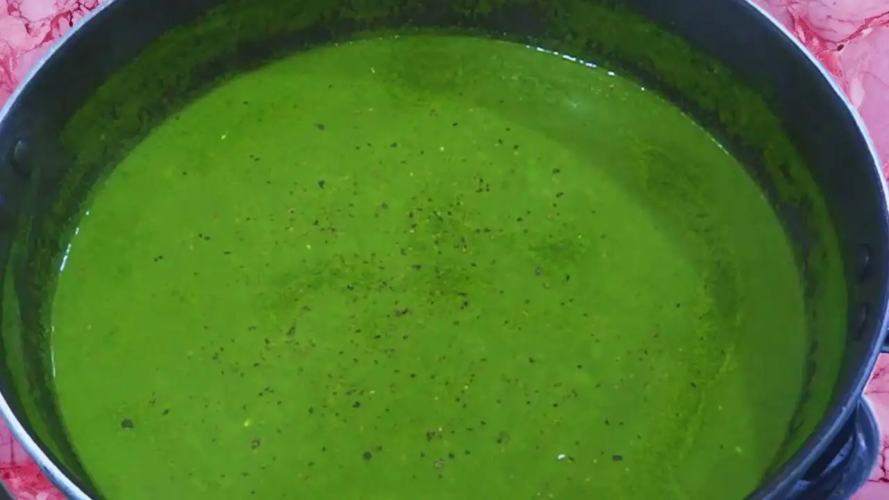 Palak soup recipe step 15 Adding crushed black pepper
