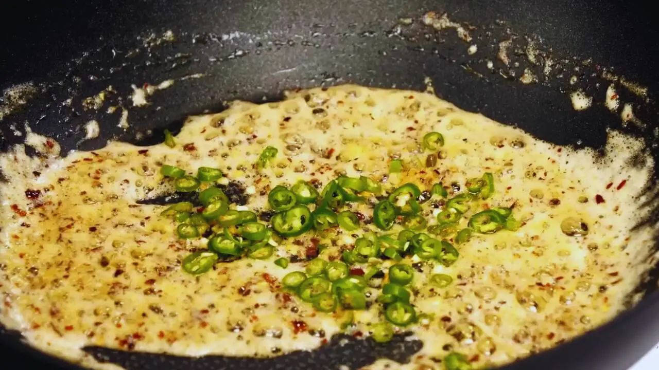 Adding green chilies 