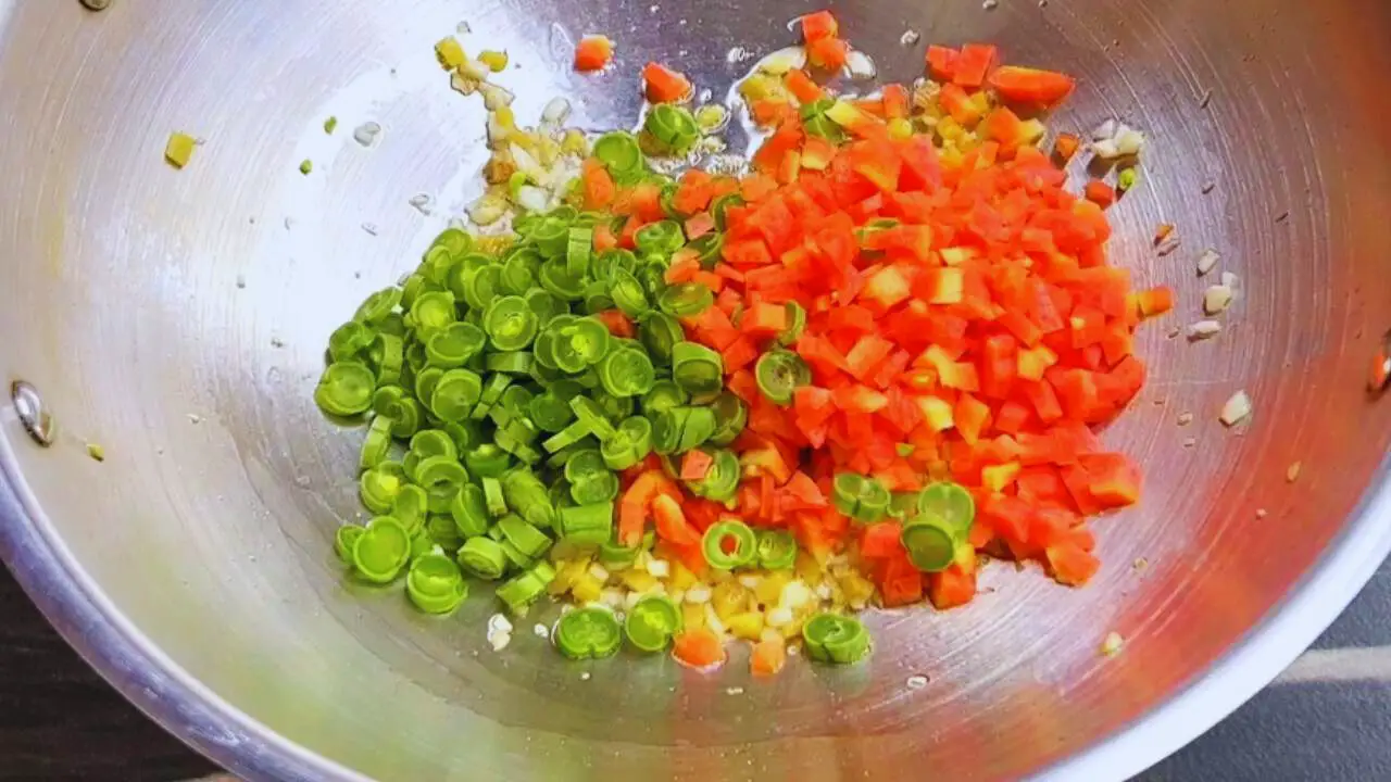 Adding vegetables 