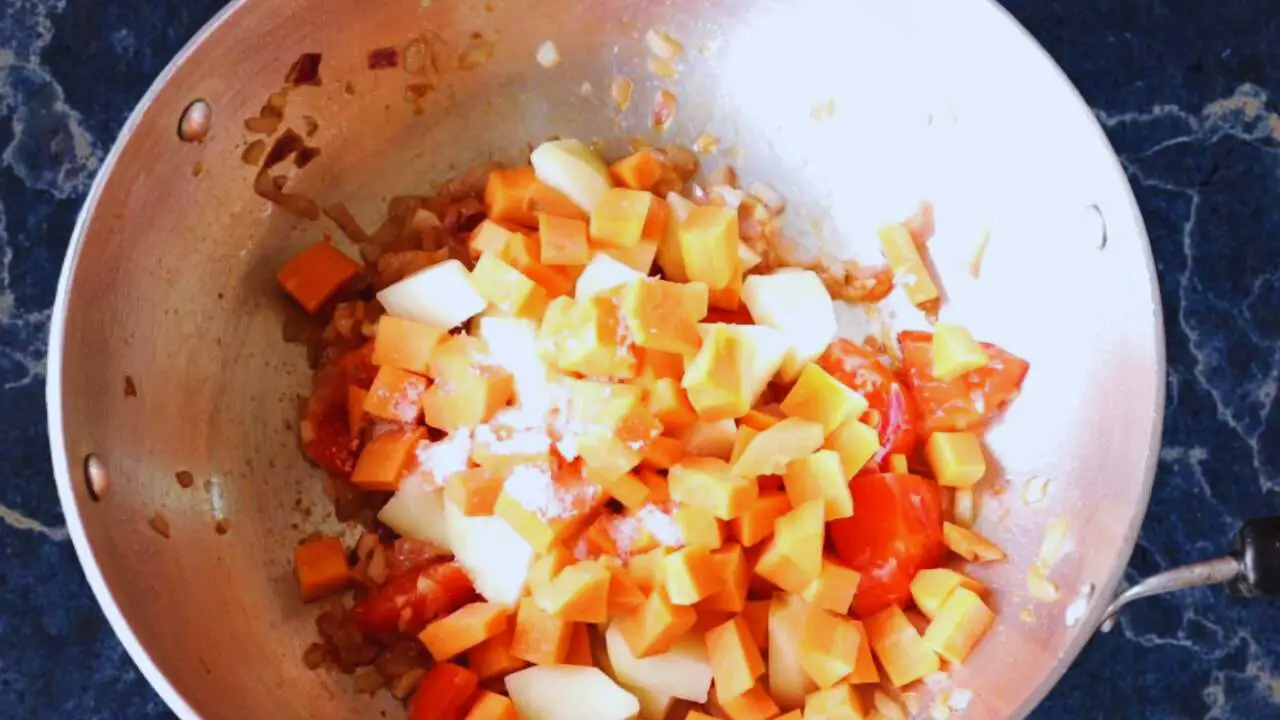Adding vegetables 