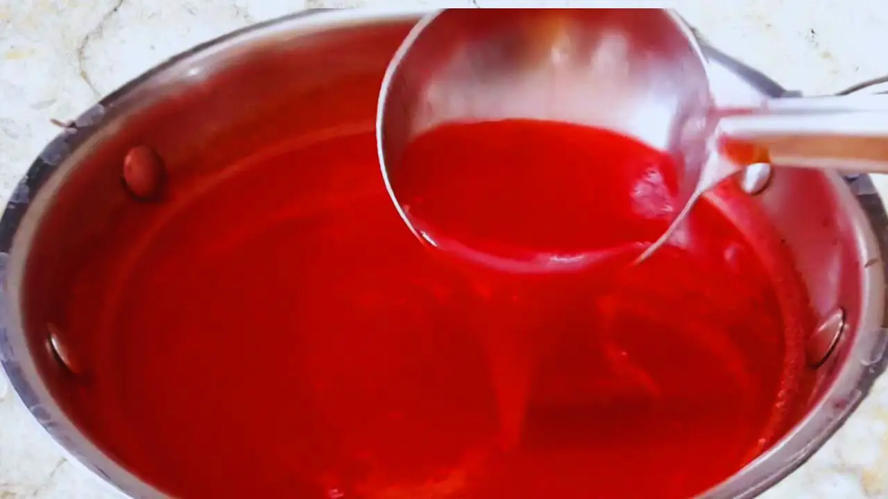 Beetroot carrot soup recipe step 10 Checking thickness of the soup