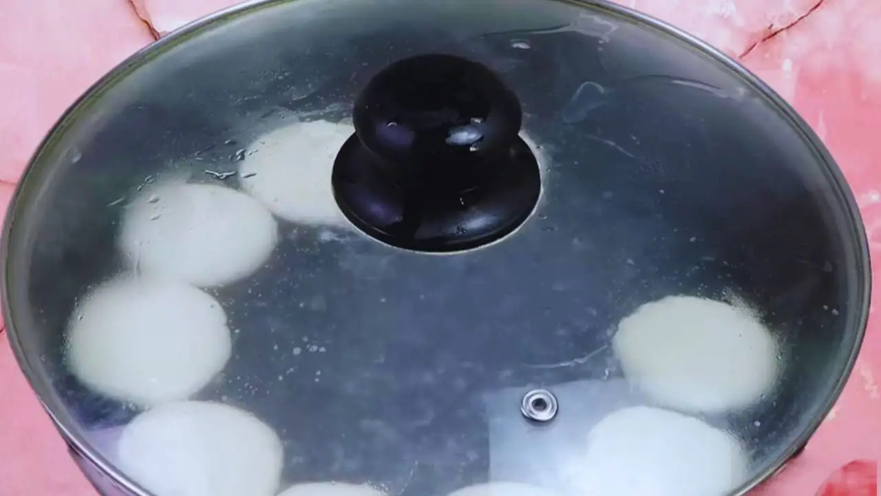 Rasmalai recipe step 18 Cooking chena pedas