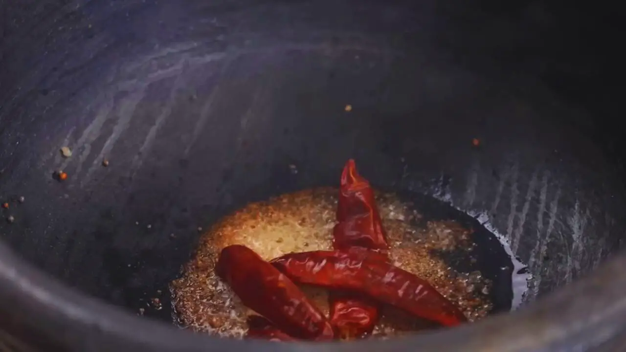 Frying whole spices 