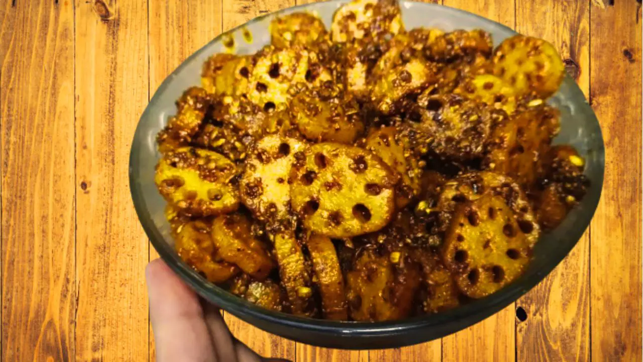 Lotus stem pickle recipe step 8 Lotus Stem Pickle is ready